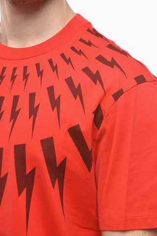 T-Shirt Slim Fit FAIR-ISLE THUNDERBOLT in Cotone