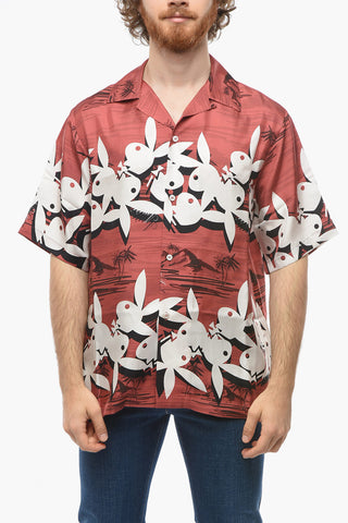 PLAYBOY Short-sleeved ALOHA Silk Shirt