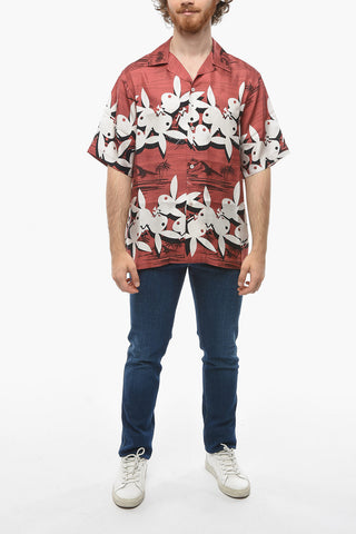 PLAYBOY Camicia a Maniche Corte ALOHA in Seta