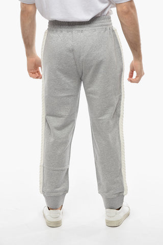 Loose-Fit Cotton Joggers with Knit Side Stripes