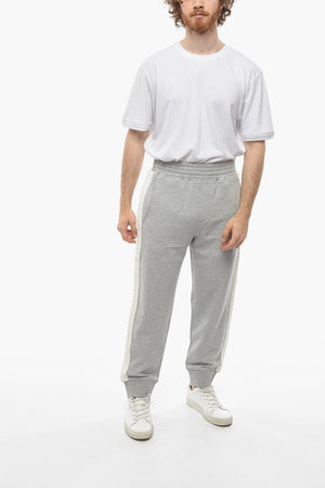 Joggers Loose Fit in Cotone con Bande Laterali in Maglia