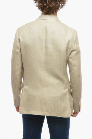 CC COLLECTION Blazer Doppiopetto REWARD in Misto Lino Herringbone
