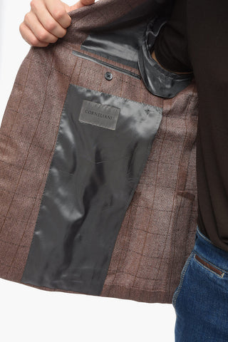 Windowpane Silk GATE Blazer with Patch Pockets