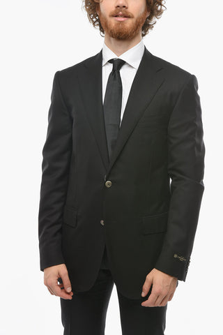 Blazer Monopetto LEADER in Lana Vergine Extrafine SUPER 150'S con Revers Classico