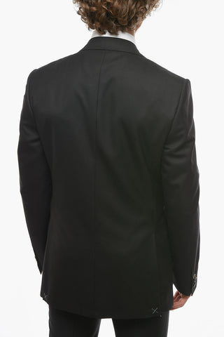 Blazer Monopetto LEADER in Lana Vergine Extrafine SUPER 150'S con Revers Classico