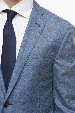 Virgin-wool Cotton GATE Unlined Suit with Notch Lapel