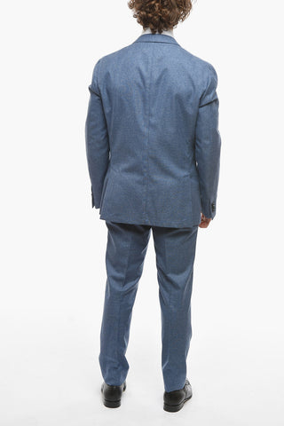 Virgin-wool Cotton GATE Unlined Suit with Notch Lapel