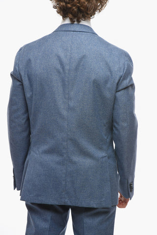 Virgin-wool Cotton GATE Unlined Suit with Notch Lapel