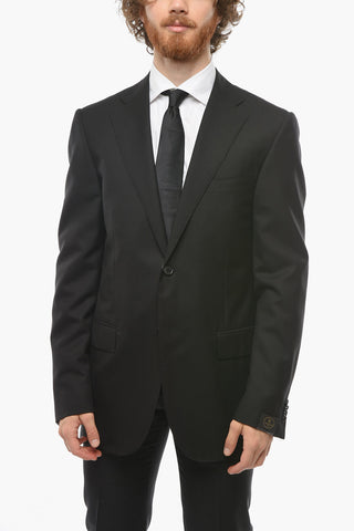 SUPER 160'S Extrafine-virgin-wool LEADER Single-breasted Blazer with Notch Lapel