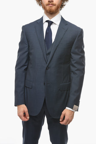 18,25 Microns Virgin-wool CEREMONY ACADEMY 3-piece Suit with Notch Lapel