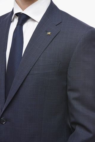 CC COLLECTION Virgin Wool RIGHT Windowpane Check Suit