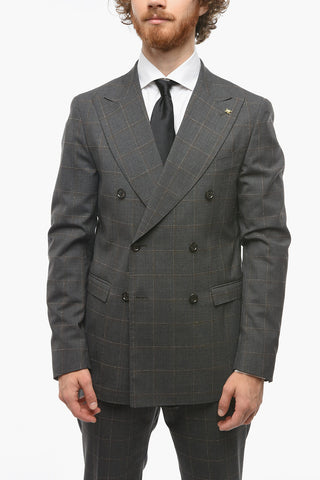 CC COLLECTION Double-breasted REWARD Windowpane Check Suit