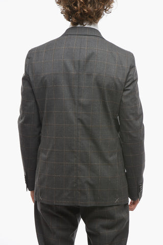CC COLLECTION Double-breasted REWARD Windowpane Check Suit
