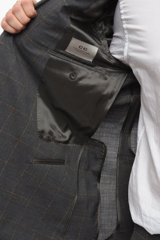 CC COLLECTION Double-breasted REWARD Windowpane Check Suit