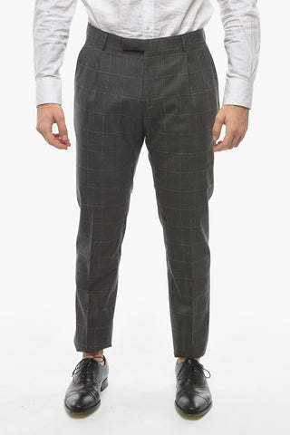 CC COLLECTION Double-breasted REWARD Windowpane Check Suit