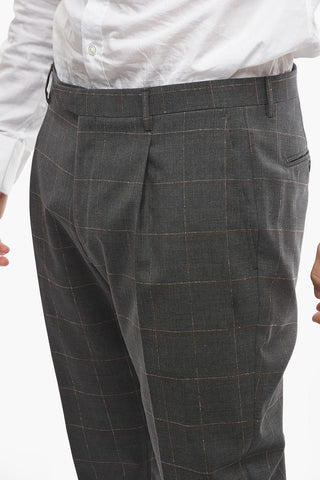 CC COLLECTION Double-breasted REWARD Windowpane Check Suit