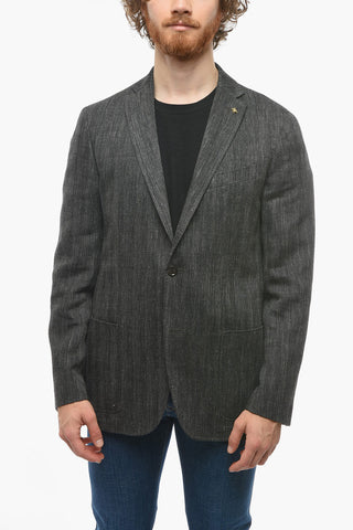 CC COLLECTION Blazer RIGHT in Misto Lino Herringbone