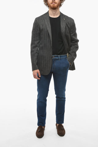 CC COLLECTION Blazer RIGHT in Misto Lino Herringbone