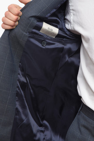 CC COLLECTION Virgin Wool RIGHT Suit with Windowpane Motif