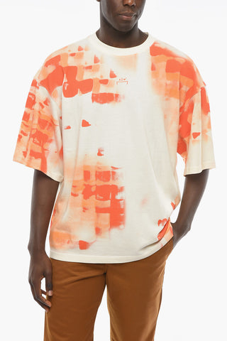 Gradient Effect Crew-neck T-Shirt with Embroidered Logo