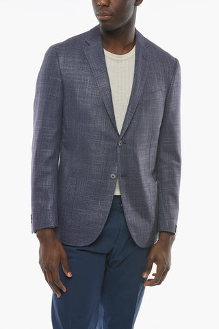 Blazer ACADEMY SOFT in Misto Lana con Motivo Hopsack