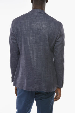 Blazer ACADEMY SOFT in Misto Lana con Motivo Hopsack