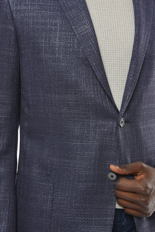 Blazer ACADEMY SOFT in Misto Lana con Motivo Hopsack