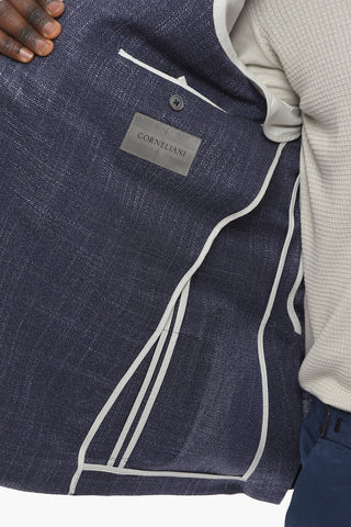 Blazer ACADEMY SOFT in Misto Lana con Motivo Hopsack