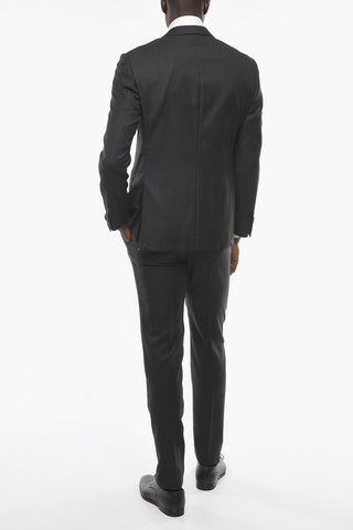 Virgin Wool ACADEMY Suit with Bird's Eye Motif