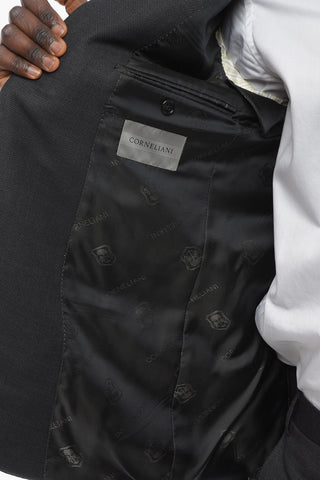 Virgin Wool ACADEMY Suit with Bird's Eye Motif