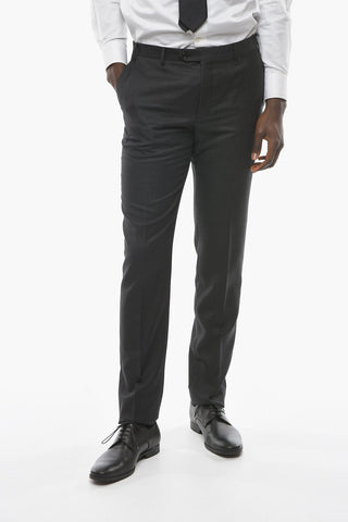 Virgin Wool ACADEMY Suit with Bird's Eye Motif