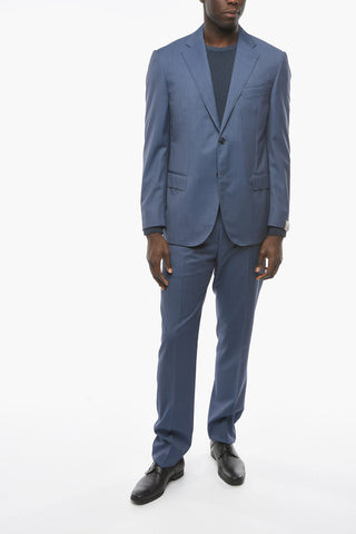 Virgin-wool LEADER Suit with Notch Lapel