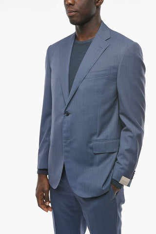 Virgin-wool LEADER Suit with Notch Lapel