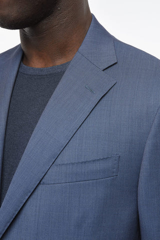 Virgin-wool LEADER Suit with Notch Lapel