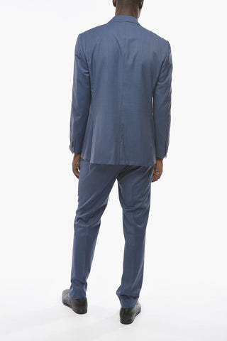 Virgin-wool LEADER Suit with Notch Lapel
