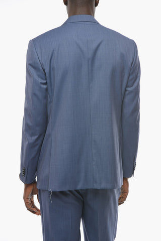 Virgin-wool LEADER Suit with Notch Lapel