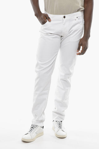 ID LUXURY DENIM Jeans Ricamati con Logo Patch 18,5cm