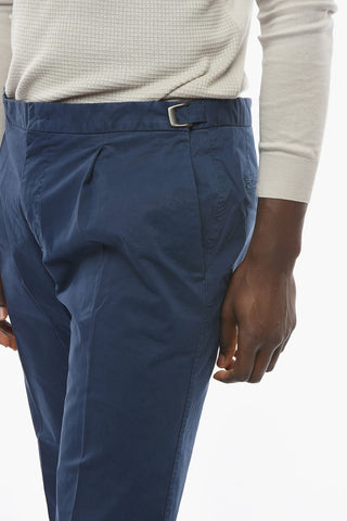 ID Single-pleated Chino Pants with Adjustable Waist