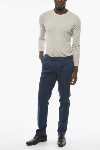 ID Single-pleated Chino Pants with Adjustable Waist