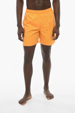 SWIM Costume da Bagno Boxer in Tinta Unita con Logo Ricamato