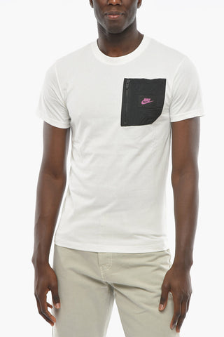 Solid Color Crew-Neck T-shirt With Contrasting Breast Pocket