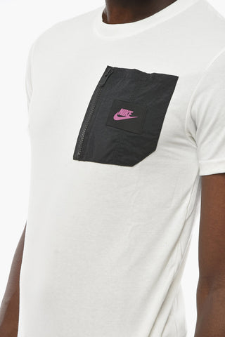 Solid Color Crew-Neck T-shirt With Contrasting Breast Pocket