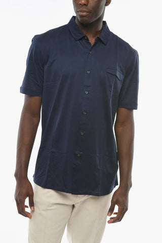 Stretchy-cotton Polo T-shirt with Breast Pocket