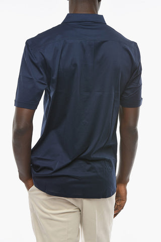 Stretchy-cotton Polo T-shirt with Breast Pocket