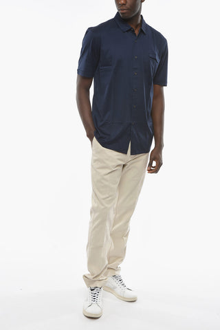 Stretchy-cotton Polo T-shirt with Breast Pocket