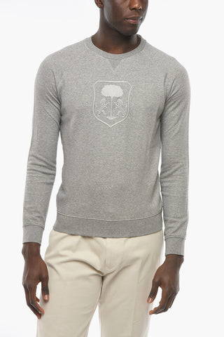 ID BONINA Sweatshirt with Ton-sur-ton Embroidered Emblem