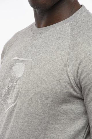ID BONINA Sweatshirt with Ton-sur-ton Embroidered Emblem