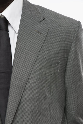 Virgin Wool LEADER Pin Check Suit