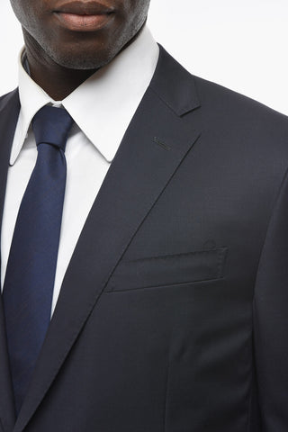 Virgin-wool ACADEMY Suit with Notch Lapel