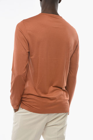 T-shirt a Maniche Lunghe in Seta